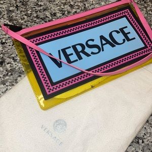 Versace colorful logo clutch